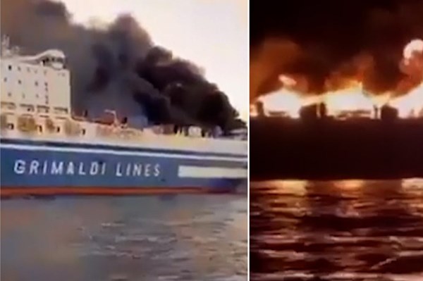 Phà chở 300 người bốc cháy ngoài khơi Thụy Điển