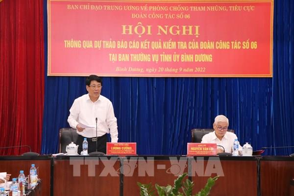 Ban Chỉ đạo Trung ương về phòng, chống tham nhũng thông qua dự thảo Báo cáo tại Bình Dương