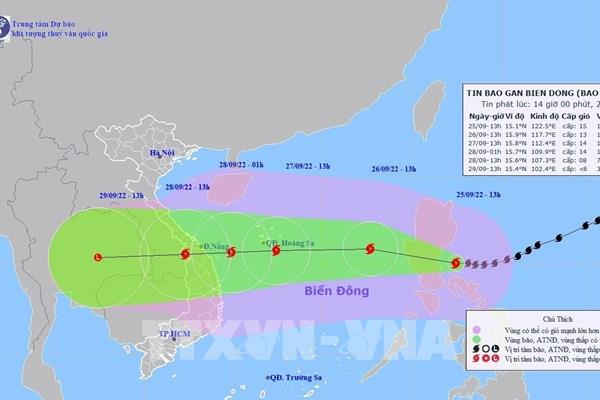 Bão NORU gây ảnh hưởng tới vùng biển phía Đông