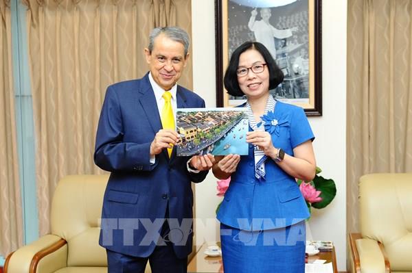 Tổng Giám đốc Thông tấn xã Việt Nam Vũ Việt Trang tiếp Đại sứ Mexico tại Việt Nam