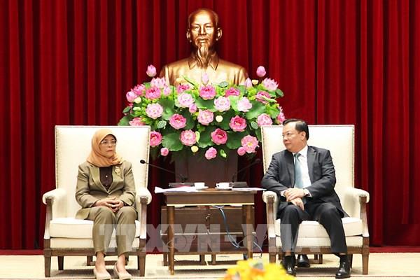 Hà Nội mong muốn hợp tác nhiều lĩnh vực mới với các đối tác của Singapore