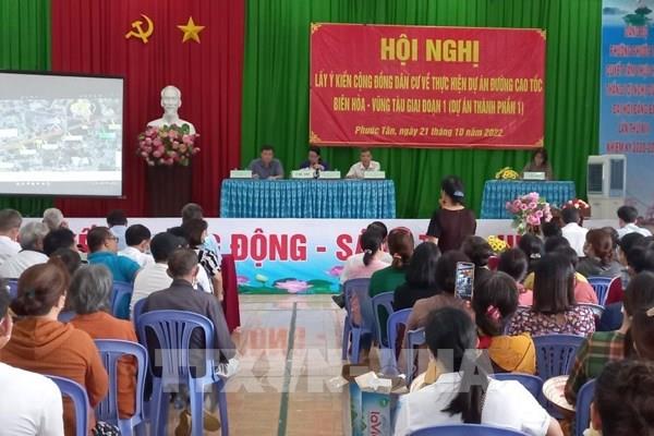 Lấy ý kiến dân cư về dự án cao tốc Biên Hòa-Vũng Tàu