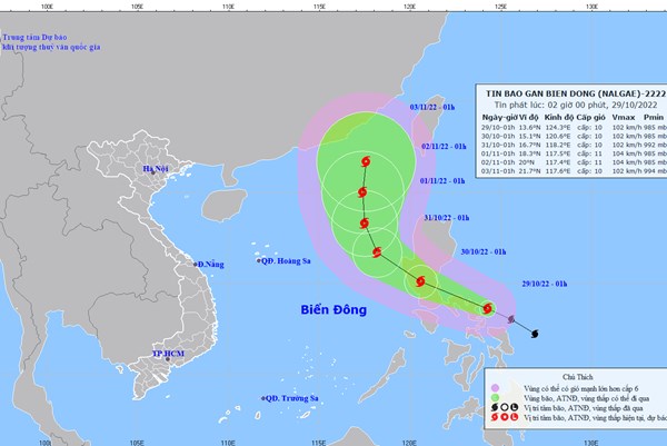 Bão NALGAE đang tiến gần vào Biển Đông