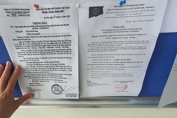 Tạm ngừng cấp nước sinh hoạt tại một số quận, huyện ở Hà Nội