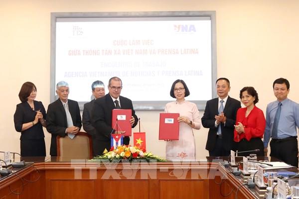 Thông tấn xã Việt Nam tăng cường hợp tác với hãng thông tấn Cuba Prensa Latina