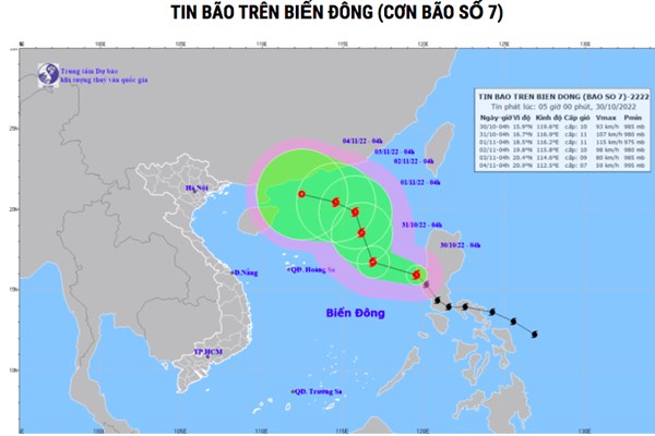 Cập nhật mới nhất đường đi của bão số 7: Bão NALGAE vào Biển Đông, trở thành bão số 7