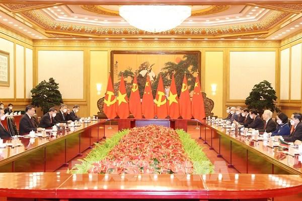 Tổng Bí thư Nguyễn Phú Trọng hội đàm với Tổng Bí thư, Chủ tịch nước Tập Cận Bình