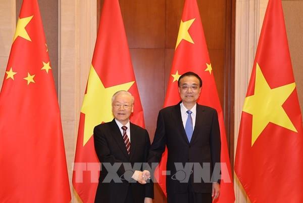 Tổng Bí thư Nguyễn Phú Trọng hội kiến Thủ tướng Quốc vụ viện Trung Quốc Lý Khắc Cường