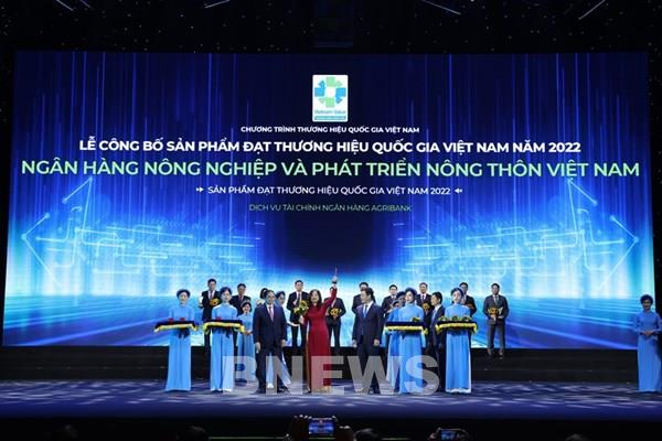 Agribank năm thứ 3 liên tiếp được vinh danh Thương hiệu Quốc gia Việt Nam