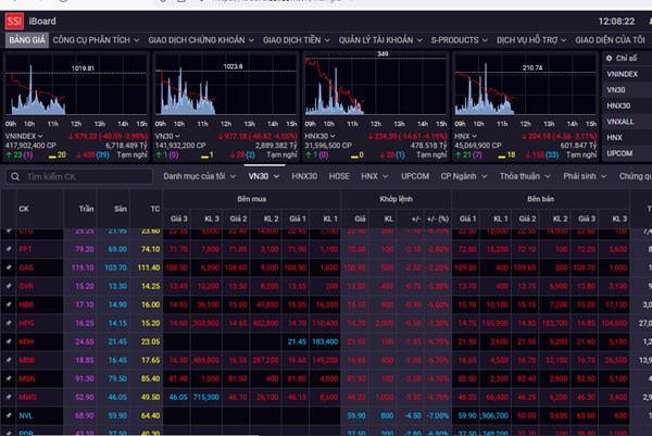 Chứng khoán sáng 4/11: VN-Index “rơi” gần 41 điểm, lùi sâu dưới mốc 1.000 điểm