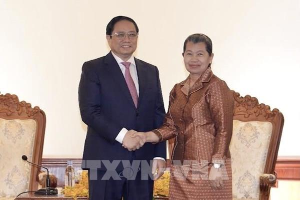 Thủ tướng Phạm Minh Chính tiếp Phó Thủ tướng Campuchia Men Sam An