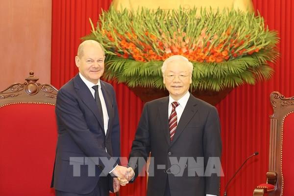 Tổng Bí thư Nguyễn Phú Trọng tiếp Thủ tướng Cộng hòa Liên bang Đức Olaf Scholz