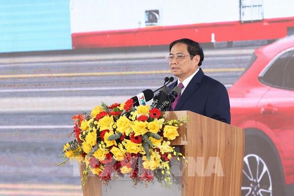 Thủ tướng Phạm Minh Chính dự Lễ xuất khẩu lô xe ô tô điện đầu tiên của VinFast
