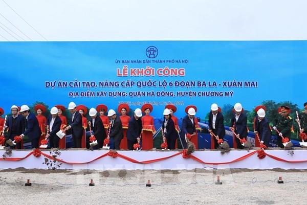 Hà Nội khởi công dự án cải tạo, nâng cấp Quốc lộ 6, đoạn Ba La – Xuân Mai
