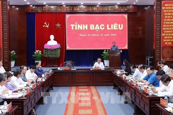 Thủ tướng Phạm Minh Chính: Bạc Liêu thực hiện phát triển xanh, phát triển nhanh, bền vững