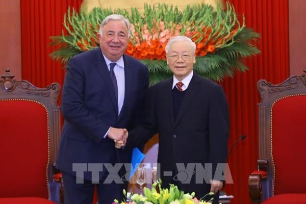 Tổng Bí thư Nguyễn Phú Trọng tiếp Chủ tịch Thượng viện Pháp