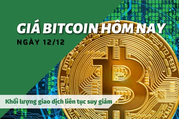 Giá Bitcoin ngày 12/12: Khối lượng giao dịch liên tục suy giảm