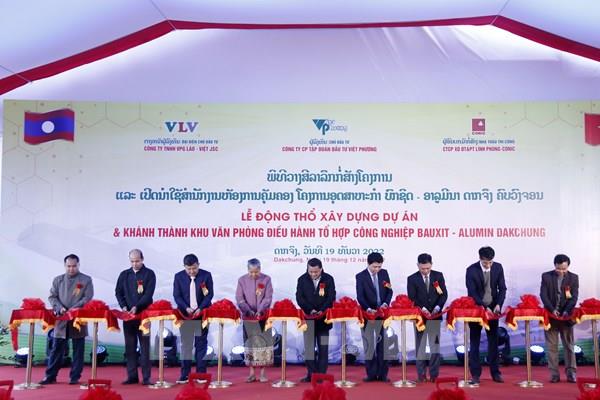 Động thổ dự án tổ hợp công nghiệp Bauxit- Alumin, Dakcheung, một trong những dự án lớn nhất của Việt Nam tại Lào