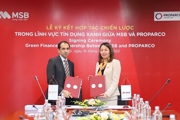 MSB và Proparco ký hợp tác 30 triệu USD tài trợ dự án xanh