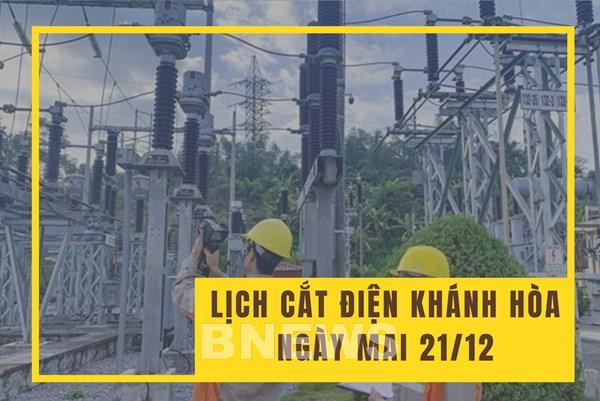 Lịch cắt điện Khánh Hòa ngày mai 21/12 mới nhất