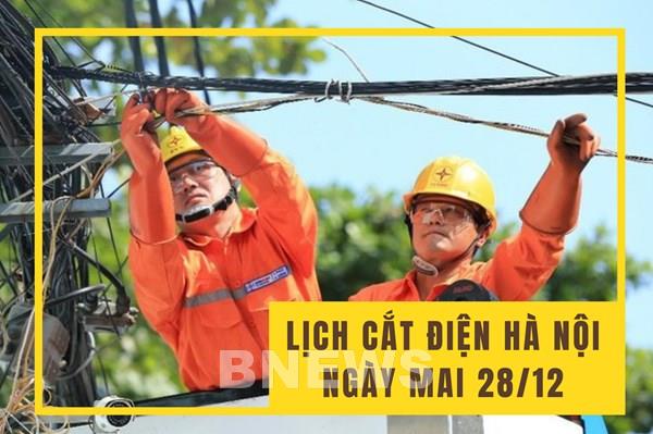 Lịch cắt điện Hà Nội ngày mai 28/12 cập nhật mới nhất
