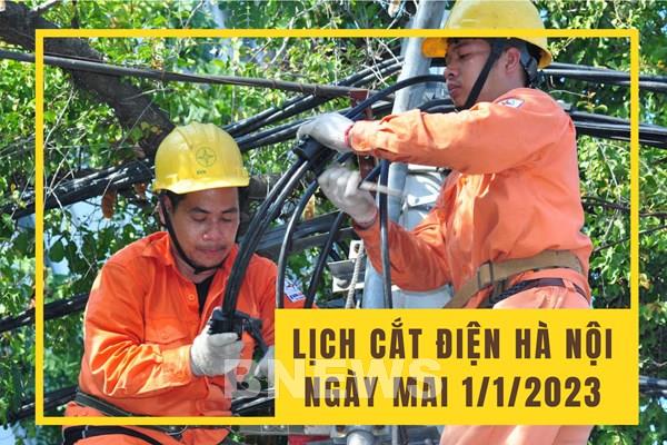 Lịch cắt điện Hà Nội ngày mai 1/1/2023 cập nhật mới nhất