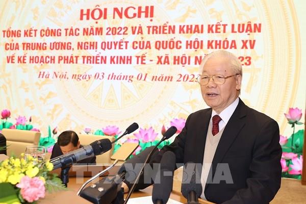 Tổng Bí thư Nguyễn Phú Trọng: Tranh thủ thời cơ, thực hiện thắng lợi mục tiêu kinh tế - xã hội năm 2023