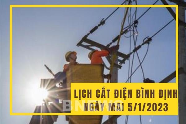 Lịch ngừng cung cấp điện Bình Định ngày mai 5/1/2023
