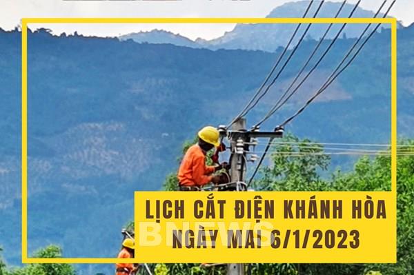 Lịch cắt điện Khánh Hòa ngày mai 6/1/2023