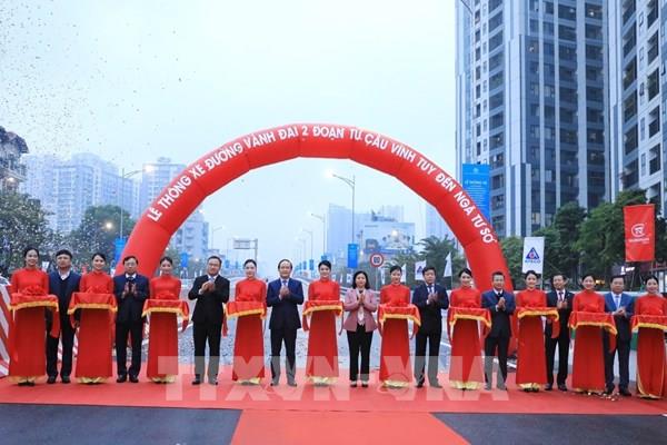 Hà Nội thông xe đường vành đai 2 trên cao, đoạn từ Ngã Tư Sở đến cầu Vĩnh Tuy