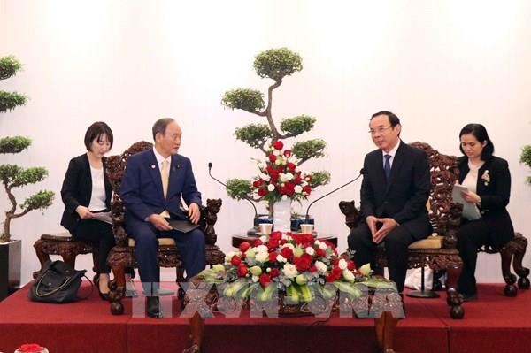 Lãnh đạo Thành phố Hồ Chí Minh tiếp nguyên Thủ tướng Nhật Bản