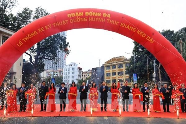 Hà Nội thông xe kỹ thuật đường Huỳnh Thúc Kháng kéo dài