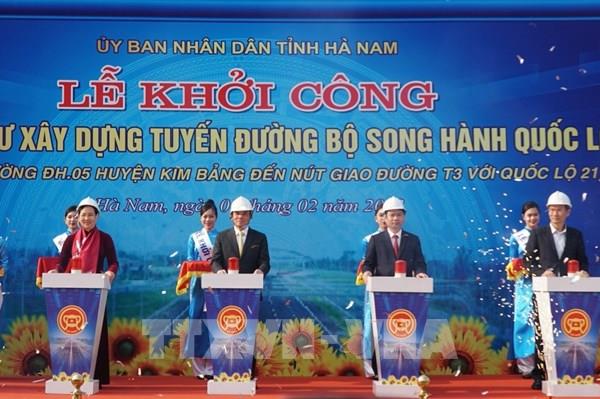 Khởi công tuyến đường bộ song hành Quốc lộ 21 thuộc địa phận tỉnh Hà Nam