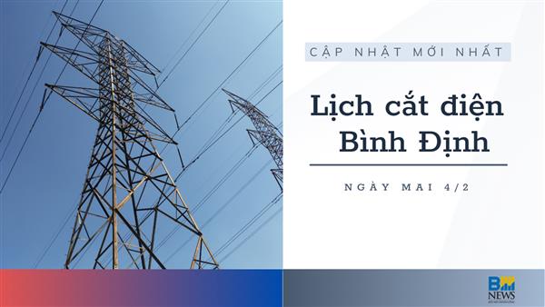 Lịch ngừng cung cấp điện Bình Định ngày mai 4/2