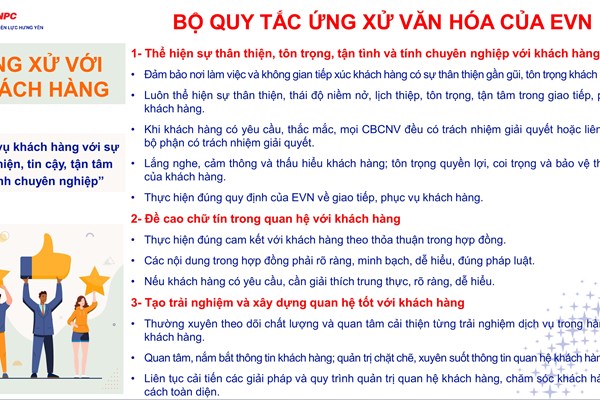 Xây dựng bộ Infographic về “Quy tắc ứng xử văn hóa EVN”