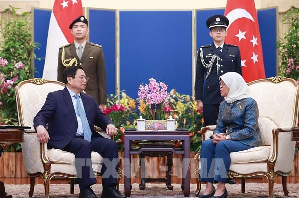 Thủ tướng Phạm Minh Chính hội kiến Tổng thống Singapore