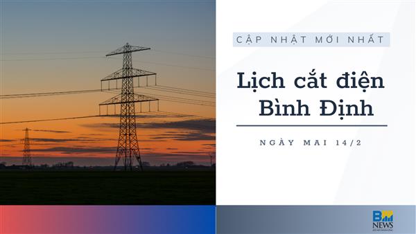 Lịch ngừng cung cấp điện Bình Định ngày mai 14/2