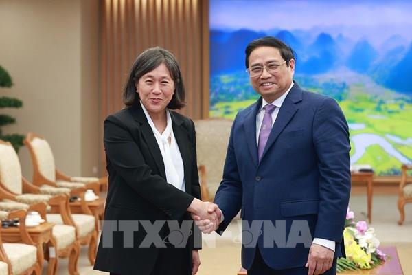 Thủ tướng Phạm Minh Chính tiếp Đại diện Thương mại Hoa Kỳ Katherine Tai