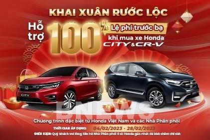 Bảng giá xe ô tô Honda tháng 2/2023, hỗ trợ 100% lệ phí trước bạ