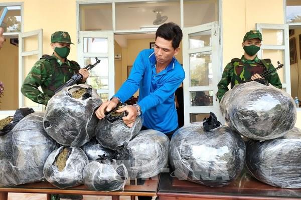 Bắt giữ vụ vận chuyển 57 kg cần sa qua biên giới