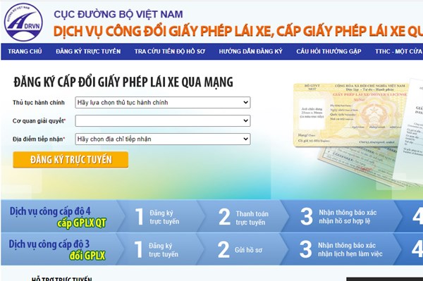 Hướng dẫn cách đổi giấy phép lái xe trực tuyến, đổi giấy phép lái xe qua mạng