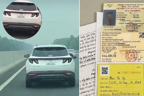 Sửa biển số xe bằng băng dính đen, nam tài xế ở Quảng Ninh bị phạt 6 triệu đồng