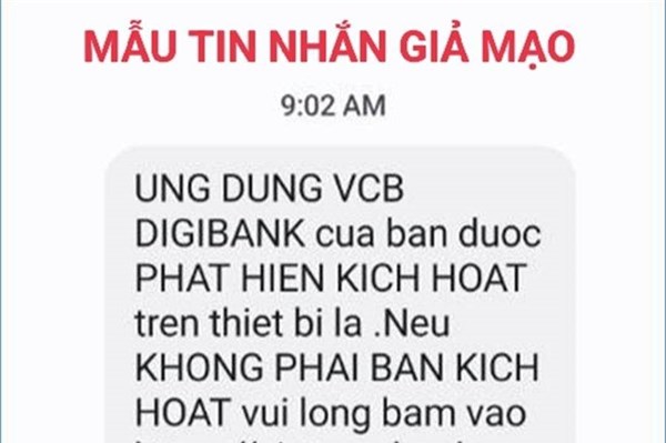 Tin nhắn giả mạo ngân hàng xuất hiện trở lại, tuyệt đối không bấm vào link lạ