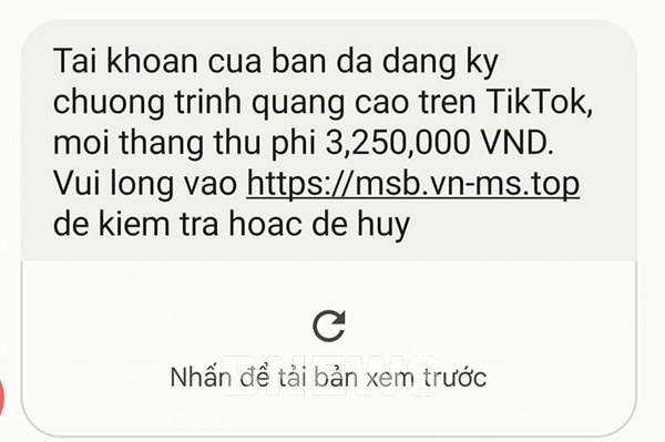 Cảnh giác với các tin nhắn đăng ký quảng cáo, cho vay lãi suất hấp dẫn