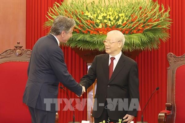 Tổng Bí thư Nguyễn Phú Trọng tiếp Ngoại trưởng Hoa Kỳ Antony Blinken