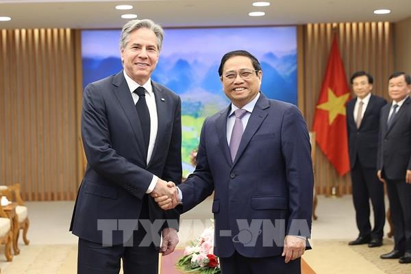 Thủ tướng Phạm Minh Chính tiếp Ngoại trưởng Hoa Kỳ Antony Blinken