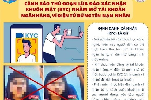 Cảnh báo thủ đoạn lừa đảo xác nhận khuôn mặt mở tài khoản ngân hàng, ví điện tử
