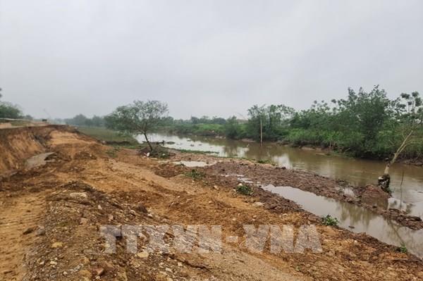 Thanh Hóa: Sạt lở nghiêm trọng tại tuyến đê đang thi công