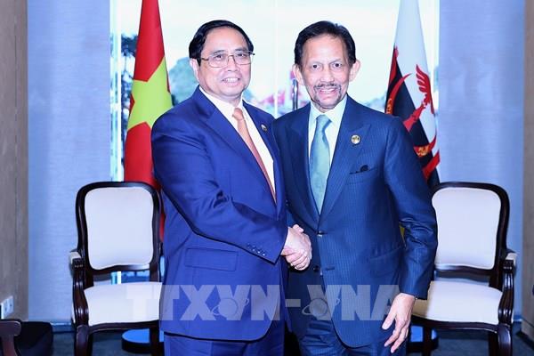 Thủ tướng Phạm Minh Chính gặp Quốc vương Brunei Darussalam