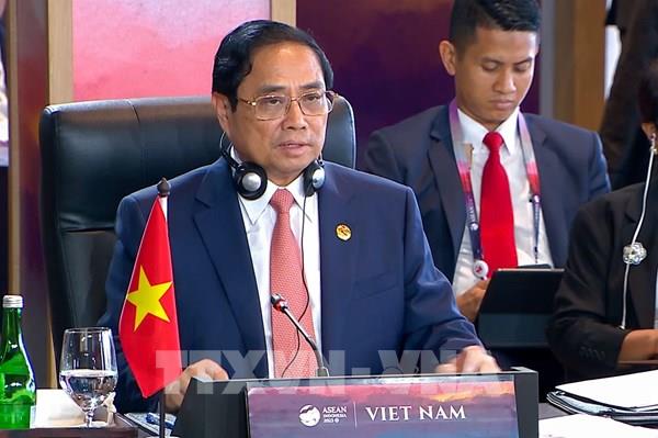 Thủ tướng Phạm Minh Chính lắng nghe, tham gia đối thoại về Cộng đồng ASEAN